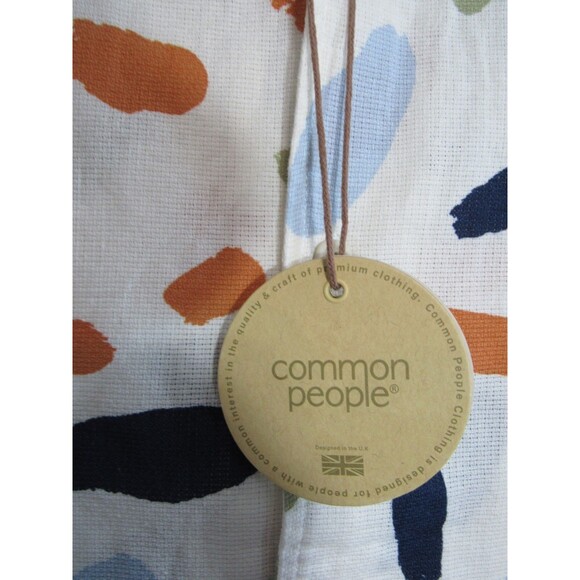 Common People Contour Beige Ecru Short Sleeve Button Down Shirt Size XL NWT - Picture 4 of 6